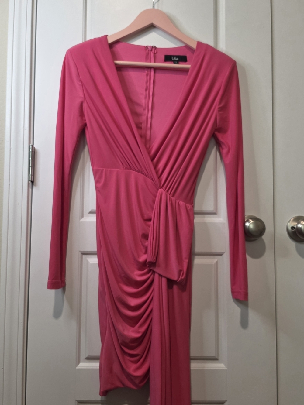 Lulus Marlay Hot Pink Ruched Long Sleeve Bodycon Dress
